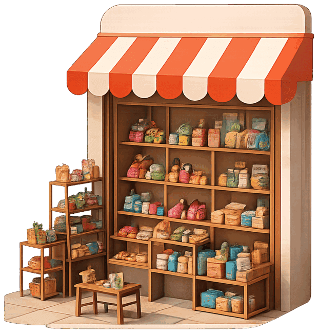 A stocked bazaar shop